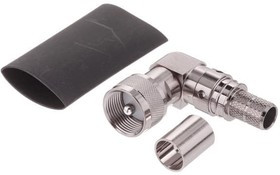 EZ-400-UM-RA-X, RF Connectors / Coaxial Connectors UHF-male (plug) right angle, crimp connector, non-solder pin, no braid trim EZ-400-UM-RA-X, RF Connectors / Coaxial Connectors UHF-male (plug) right angle, crimp connector, non-solder pin, no braid trim