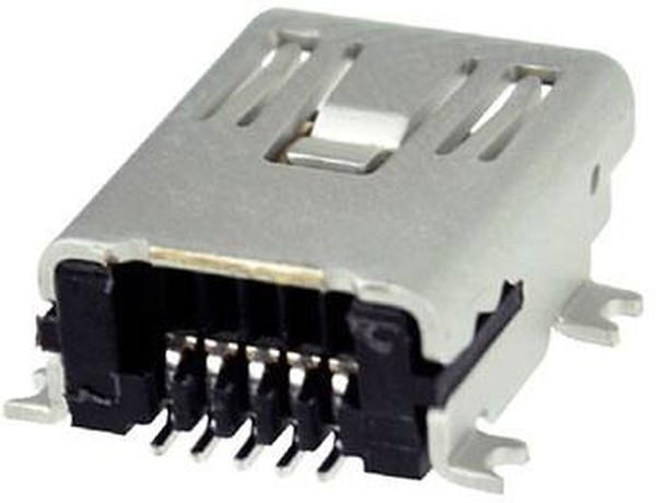 UJ2-MBH-1-SMT-TR, USB Connectors USB 2.0 mini B jack 5 pin Horizontal SMT