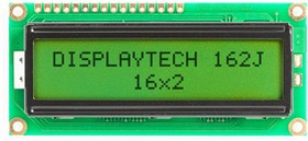 162J BC BW, LCD Character Display Modules &amp; Accessories 16x2 Char Display STN Y/G 6 oclock