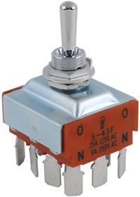 S43F, SWITCH, TOGGLE, 4PDT, 25A, 125VAC