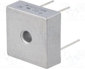 MB1505W, Диодный мост: однофазный, Urmax: 50В, If: 15А, Ifsm: 300А, MB-25W