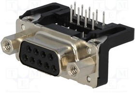 09661127603, Разъем D-Sub; PIN: 9; гнездо; "мама"; угловой 90°; THT; UNC4-40