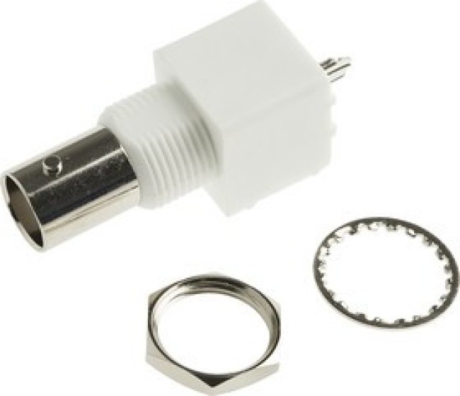 B6251G1-NPP3G-50, jack PCB Mount BNC Connector, 50, Through Hole Termination, Straight Body B6251G1-NPP3G-50, jack PCB Mount BNC Connector, 50, Through Hole Termination, Straight Body