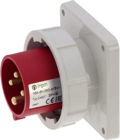 Встраиваемая вилка 16A/400V/3P+E/IP67, фланец 86x86 CA827