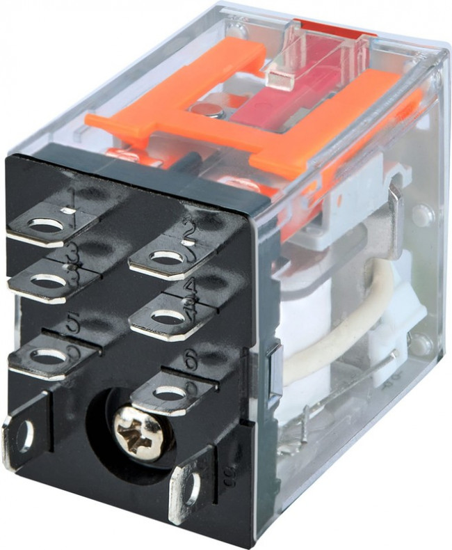 Releon Миниатюрное силовое реле; 2 перекидных контакта 10А (~ 230В AC) блокируемая кнопка проверки + светодиод RP532823005