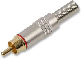 PSG02804, Аудио / видео разъем RCA, 2 контакт(-ов), Штекер, Контакты с Покрытием из Золота