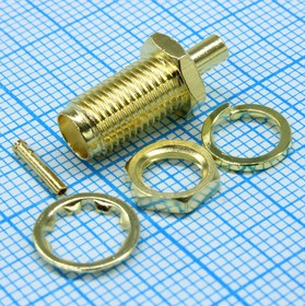 SMA-C178J, Разъём высокочастотный, гнездо SMA, крепление гайкой на панель и на кабель RG178