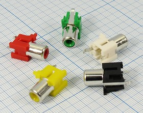 Гнездо RCA на плату, красное никелированное; №28 R гн RCA\плат\кр\\пл\ Ni\CP28-018RED\