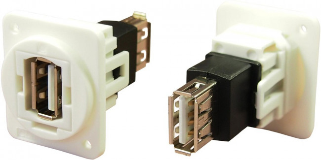 CP30208NXW, Соединитель, гнездо USB A, с обеих сторон, FT, USB 2.0, пластик