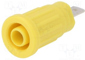 SEPB6451NI-GE, Гнездо, "банан" 4мм, 24А, 1кВ, желтый, никелированные, 34мм, 5мОм
