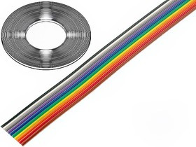 3811-10, Провод: плоский, 1,27мм, многопров, Cu, 10x26AWG, неэкранированный