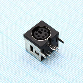 DS1093-03-B-N-6-0, (MDN-6FR), minidin 6 конт (м) на плату