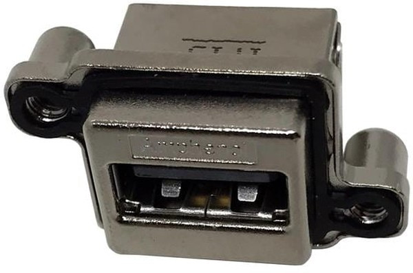 MUSBRA511M0, Гнездо, USB A, MUSB, на панель, винтами, THT, прямой, USB 2.0, IP68