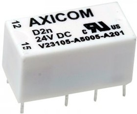 V23105A5005A201, Signal Relay 24VDC 3A DPDT(20.2x10x11)mm THT