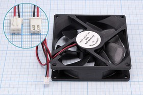 Вентилятор постоянного тока 12 Вольт, 92x92x25мм, шариковый подшипник, 3100об/мин; №ВН338b вент 92x92x25\ 12В\0,28А\2L+HK\ ШП\FBDCF-9225D12H