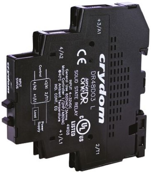 DR48D03, Solid State Relays - Industrial Mount 3A 600VAC Out 4-32VDC In, 11mm UL