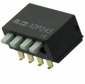 1571999-7, Switch DIP OFF ON SPST 4 Piano 0.1A 24VDC Gull Wing 2.54mm SMD Box/Tube