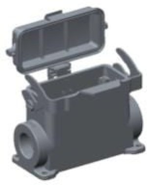 T1660163129-000, Heavy Duty Power Connectors Hood High Body PG29 Steel Lock SideEntry