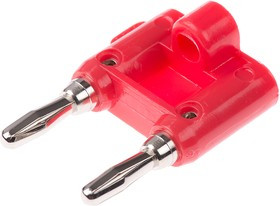 BU-00247-2, Red Male Banana Plug, 15A, Nickel Plating
