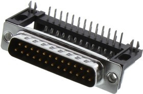 FCE17B25PC350, D SUB CONN, PLUG, DB, 25POS, SOLDER