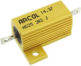 HS25 2R2 J, 2.2 25W Wire Wound Chassis Mount Resistor HS25 2R2 J ±5%