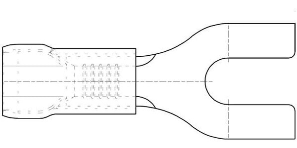 19198-0070, Клемма типа вилка / ножевая, Avikrimp 19198, 22AWG до 18AWG, 1.5 мм², M3.5, #6, Нейлон (Полиамид)