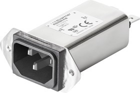 FN9255M-4-06, Filtered IEC Power Entry Module, C14, IEC C14, General Purpose, 4 А, 250 В AC