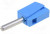 215-711, Blue Male Banana Plug, 4 mm Connector, Cage Clamp Termination, 20A, 42V, Nickel Plating