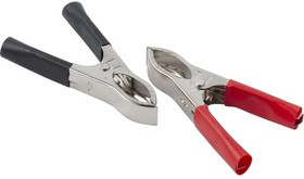 Зажимы "крокодилы" 15А 53мм 2шт(красный+черный) AV-010201