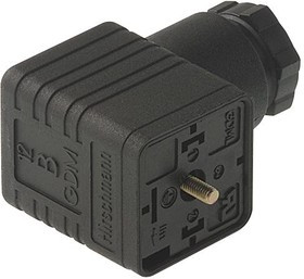 GDML 2016 GB 1, Прямоугольный разъем питания, черный, 2 контакт(-ов), GDM, Монтаж на Кабель, Винт, Гнездо