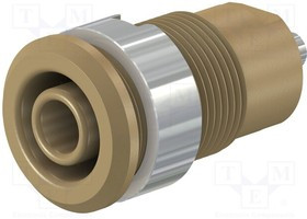 SLB4-E-27, Гнездо; "банан" 4мм; 24А; 1кВ; Отв: O12,2мм; коричневый; Длина: 27мм