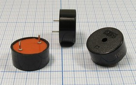 Излучатель звука пьезокерамический без генератора (1~25)В, 17x8мм ,Резонанс 4кГц, зп 17x 8\1~25\\ 2,