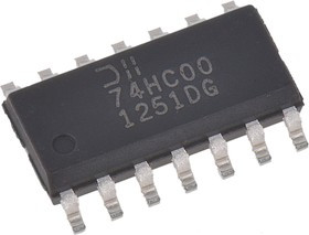 74HC00S14-13, Quad 2-Input NAND Schmitt Trigger Logic Gate, 14-Pin SOIC 74HC00S14-13, Quad 2-Input NAND Schmitt Trigger Logic Gate, 14-Pin SOIC