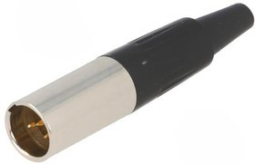 AG4M, Вилка, XLR mini, "папа", PIN: 4, на провод, пайка, 5А, 0,5мм2, прямой