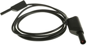975163100, 2 mm lead, 10A, 1000V ac/dc, Black, 100cm Lead Length