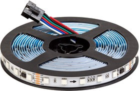 ML-R60-5050RGB-DMX512-S, Cветодиодная лента, RGB, бегущая волна, 24В, 60д/м, 15.2Вт/м, IP20, 12мм, 1м MAKSILED