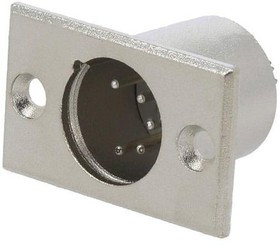 FC6175, Гнездо, XLR, "папа", PIN: 5, на панель,винтами, пайка, серебристый