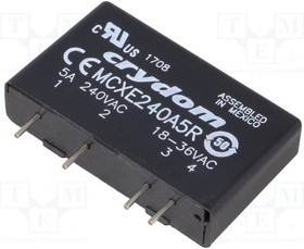 MCXE240A5R, Реле: полупроводниковое, Uупр: 18-36ВAC, 5А, 12-280ВAC, THT, SIP