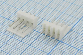 Разъем питания W вилка вилка, контакты 1x 4, шаг P2.54, монтаж на плату, W-04