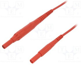 MSFKB4411100-RT, Измерительный провод, 8А, Дл: 1м, красный, Сечен.провода: 1мм2 MSFKB4411100-RT, Измерительный провод, 8А, Дл: 1м, красный, Сечен.провода: 1мм2