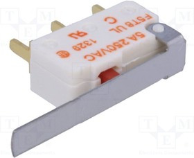 F5T8Y1UL, Микропереключатель SNAP ACTION, с рычагом, SPDT, 5A/250ВAC, IP40