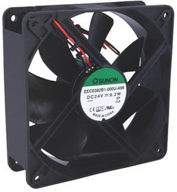 EEC0382B1-000U-A99, Вентилятор осевой, 24В DC, 120x120x38мм, подшипник качения, 234,4куб.м/ч, 48дБА
