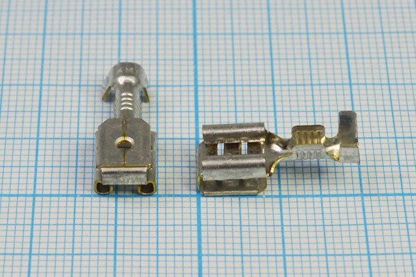 Клемма гнездо+штекер 6,4x0,8, латунь луженая; №572 A клемма гн+штек 6,4x0,8\\ лат луж\\\