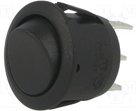 AE-R13112CAAA, ROCKER; SPST; Pos: 2; ON-ON; 10A/250VAC; black; none; Body: black