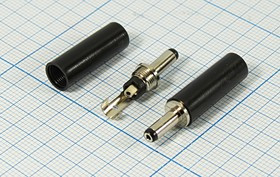 Разъём питания, штекер шт пит DC 3,5d1,35x 9\2C\каб\бакелит хвост\; №1682 штек пит DC 3,5d1,35x 9\2C\\каб\бакелит хвост\