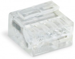 243-144, Клемма микро, 4 контактная, 0,6-0,8 мм, прозрачная