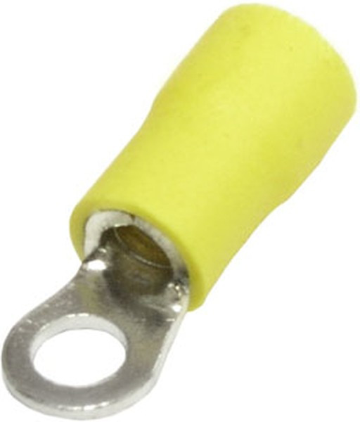 RVS5.5-4 yellow, Наконечник кольцевой изолированный RVS5.5-4, 48 А, 12-10 AWG, желтый, латунь луженая