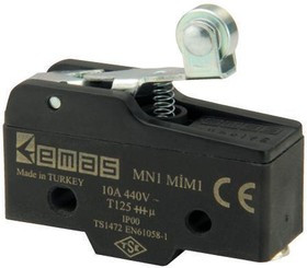 MN1MIM1, Микропереключатель 10А 250VAC с роликом