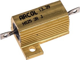 HS25 2R J, 2 25W Wire Wound Chassis Mount Resistor HS25 2R J ±5%