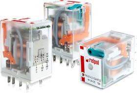 Реле R4N-2014-23-5012-WT, 4CO, 7A(230VAC), 12VAC, мех. инд., тест-кнопка